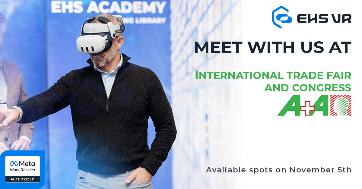 A+A 2025: The Future of VR Safety Training, event banner (04–07.11.2025)