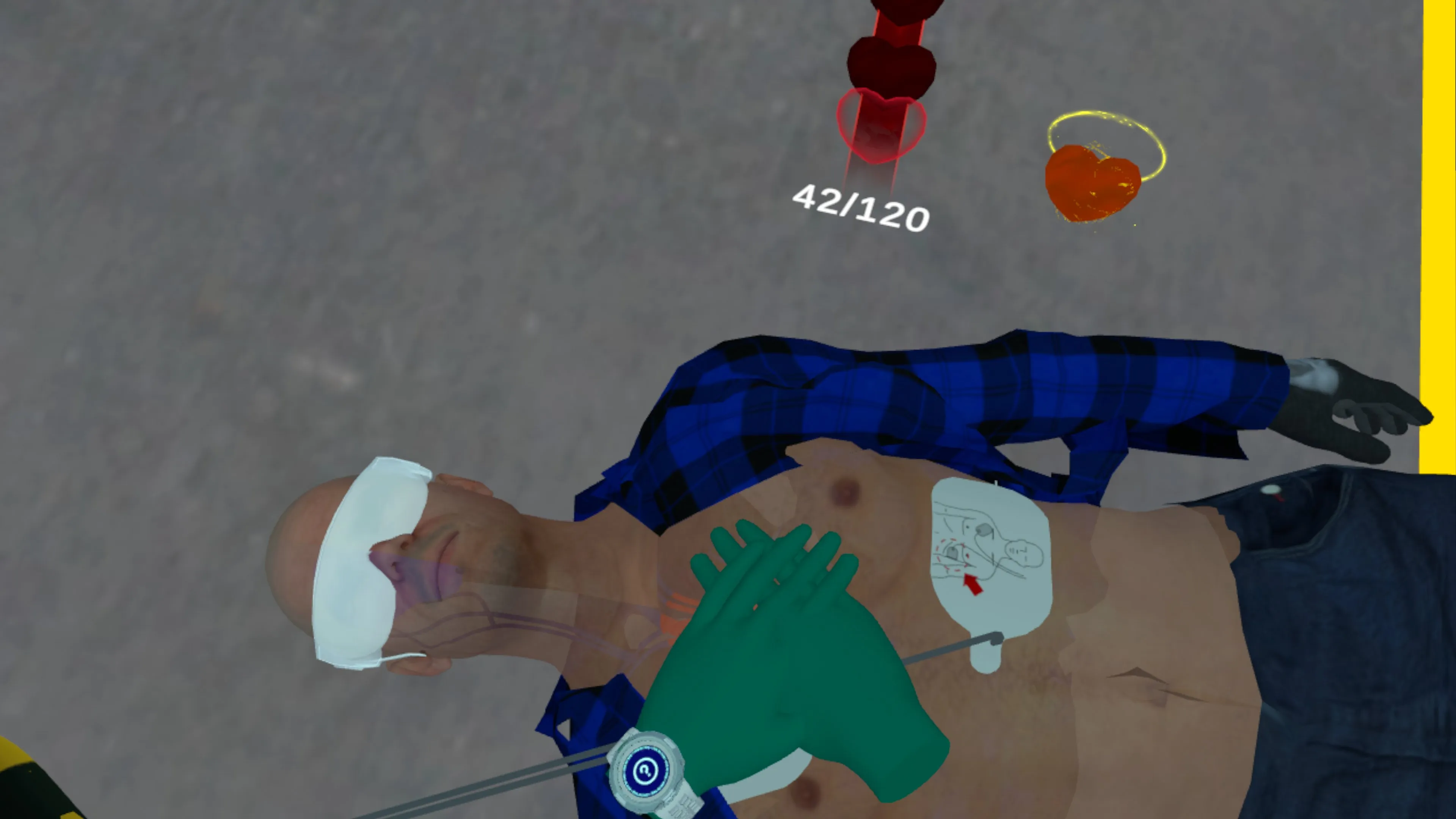 Solo BLS VR training – how to administer first aid on your own.