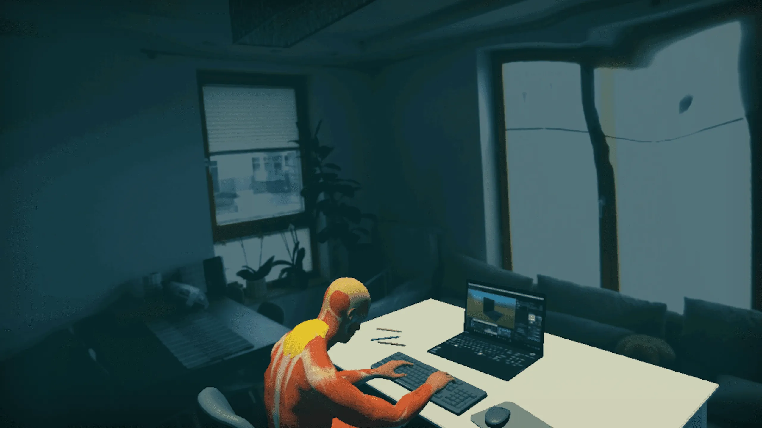 VR office training – prevent injuries with correct posture.