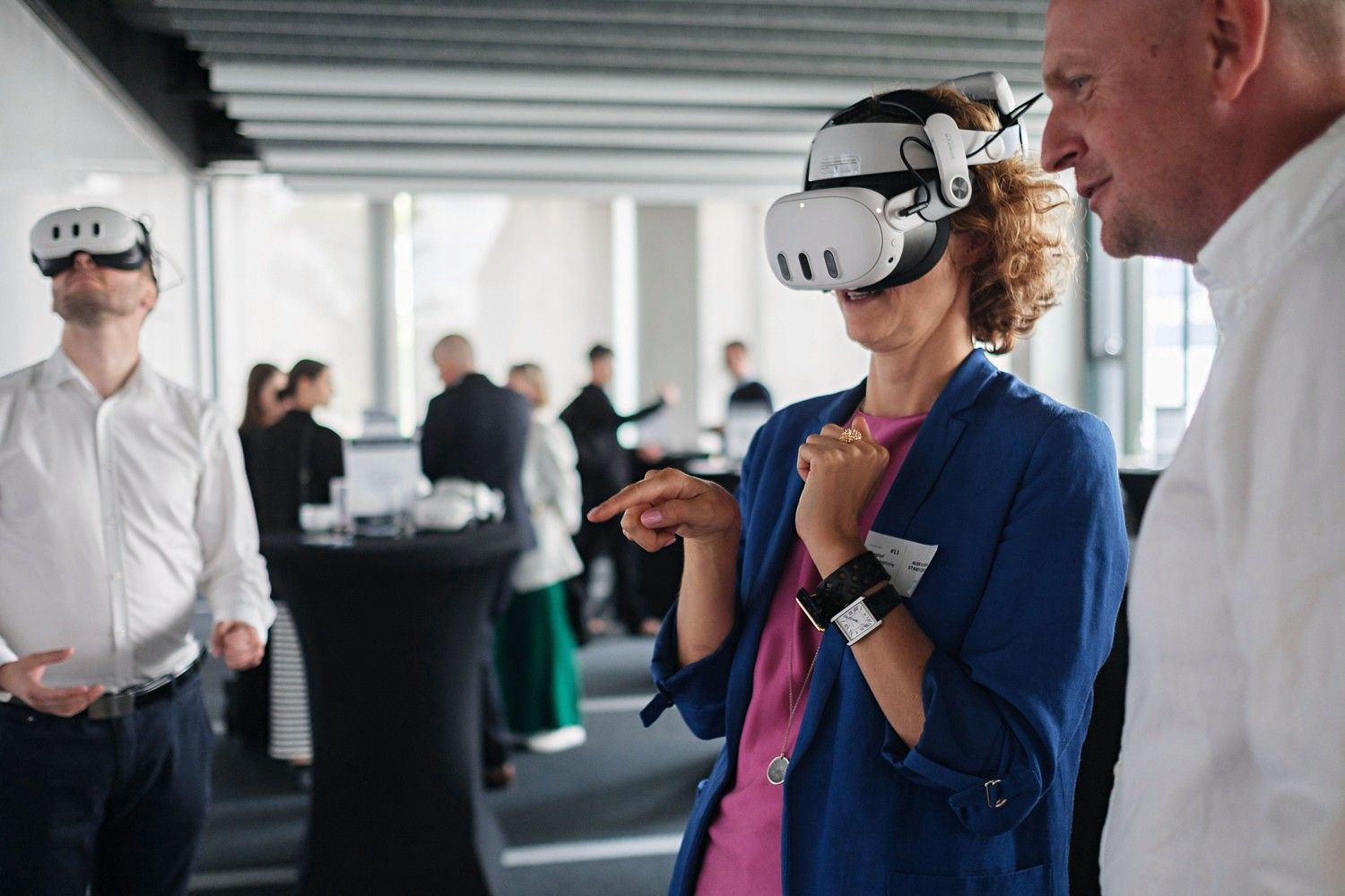 Visitors trying VR headsets at an EHS VR event