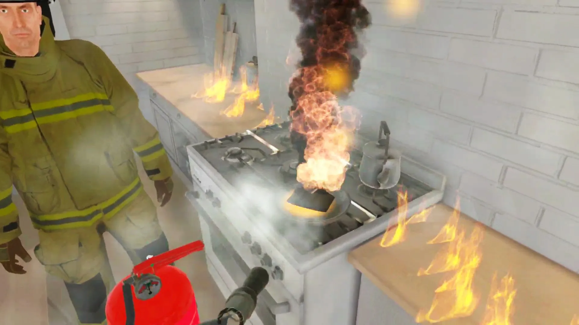 Kitchen fire response VR – prevent and control cooking fires.
