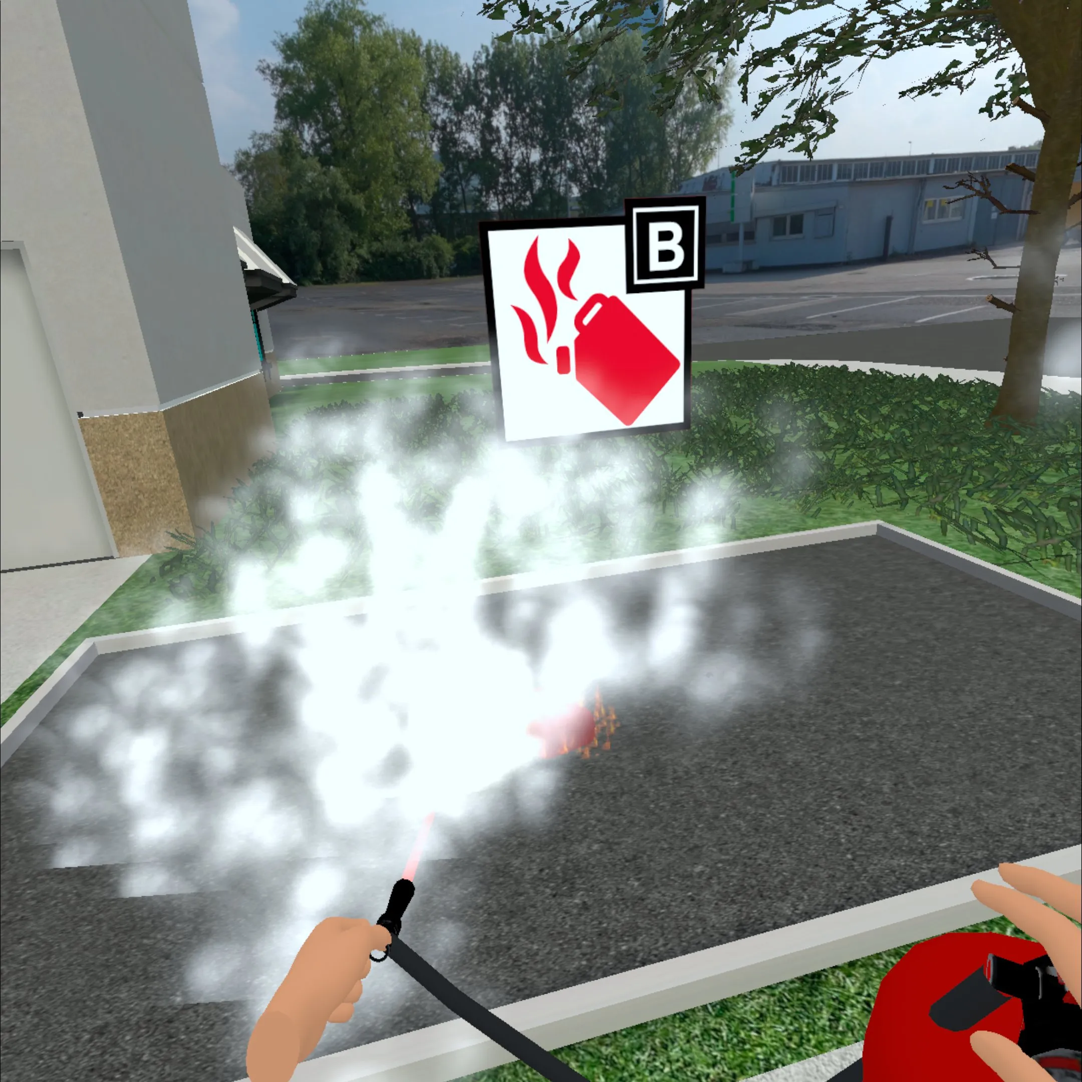 Workplace fire safety VR – how to operate a fire extinguisher.