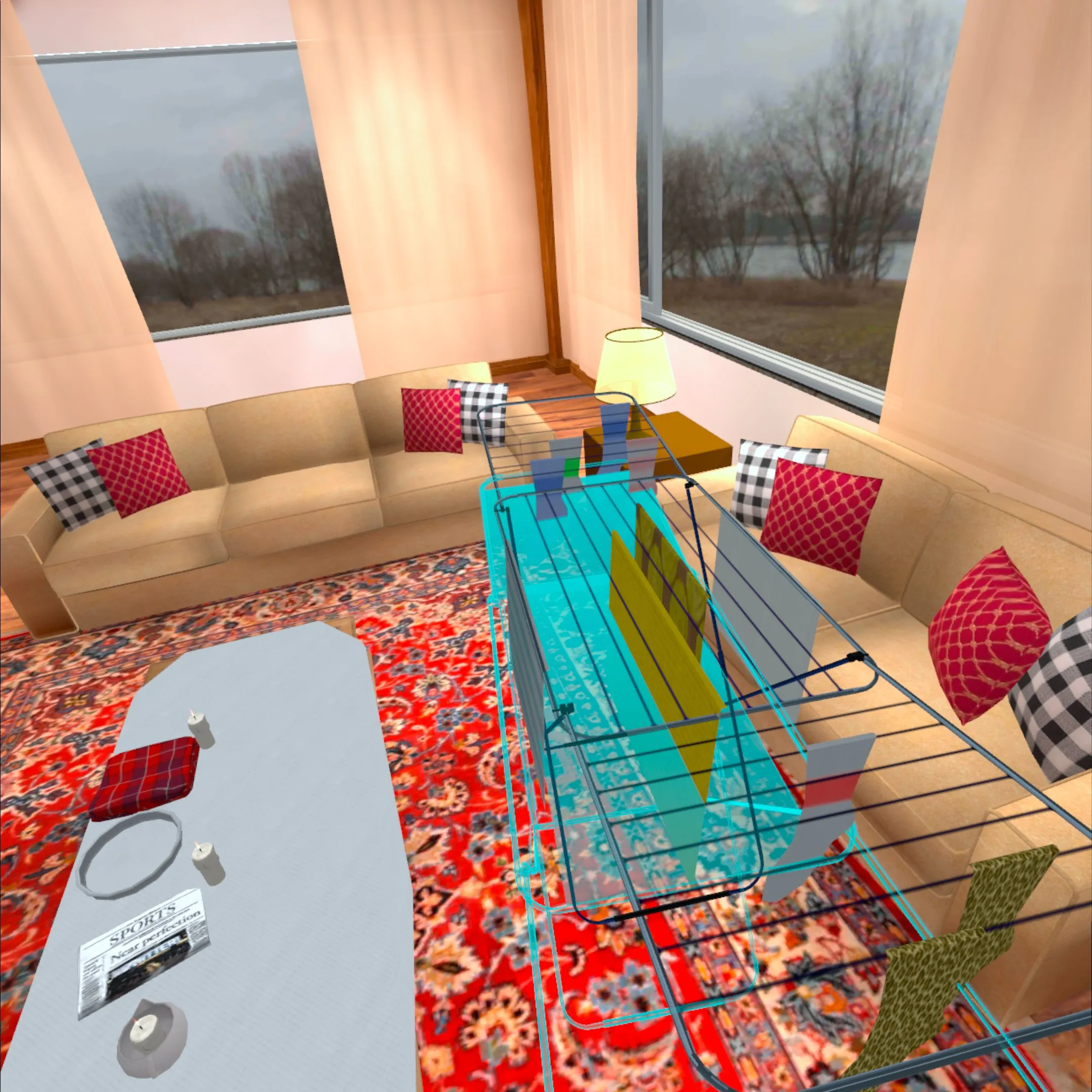 Fire safety VR training – home evacuation and fire prevention.