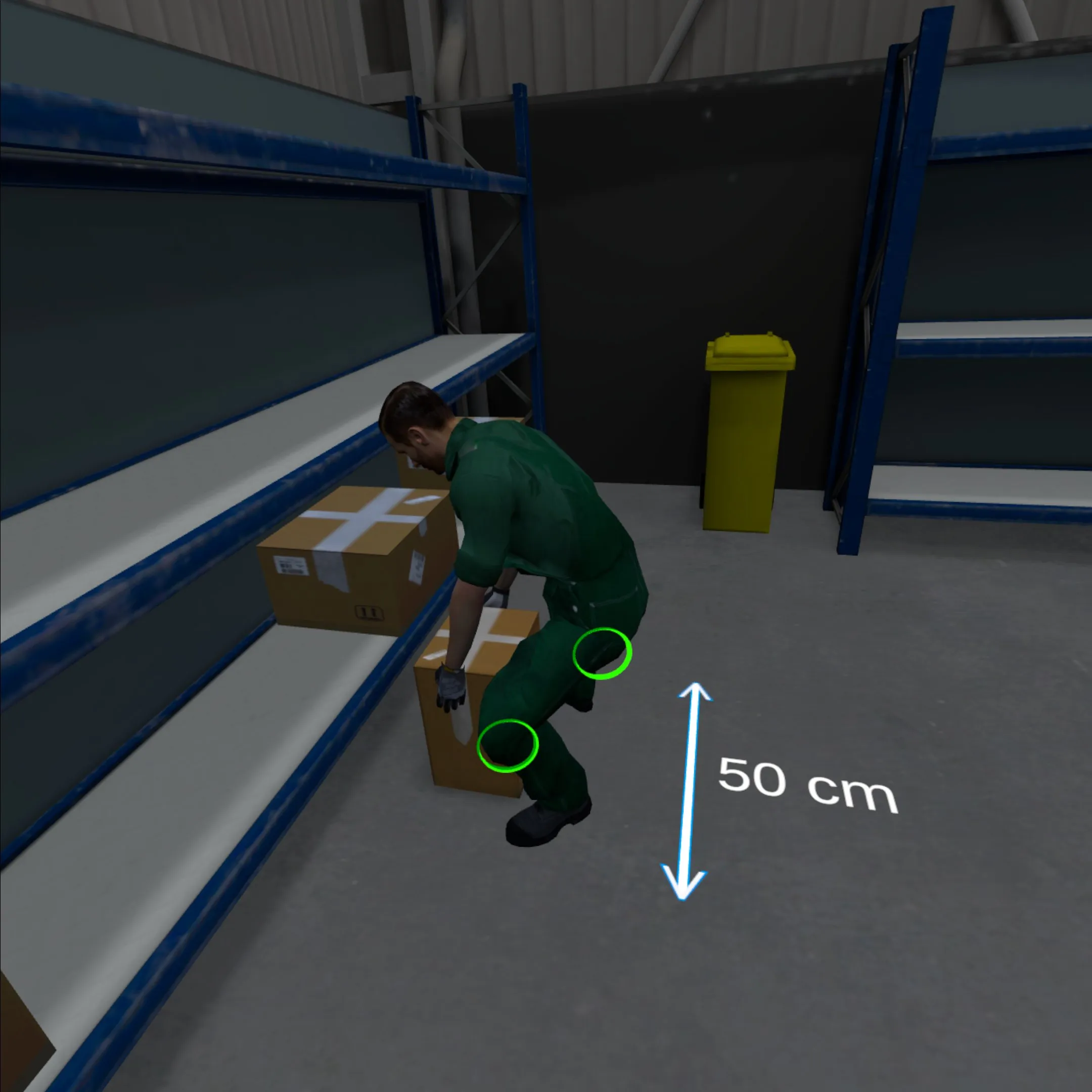 Sicheres Arbeiten in VR: Schulung zum manuellen Transport.