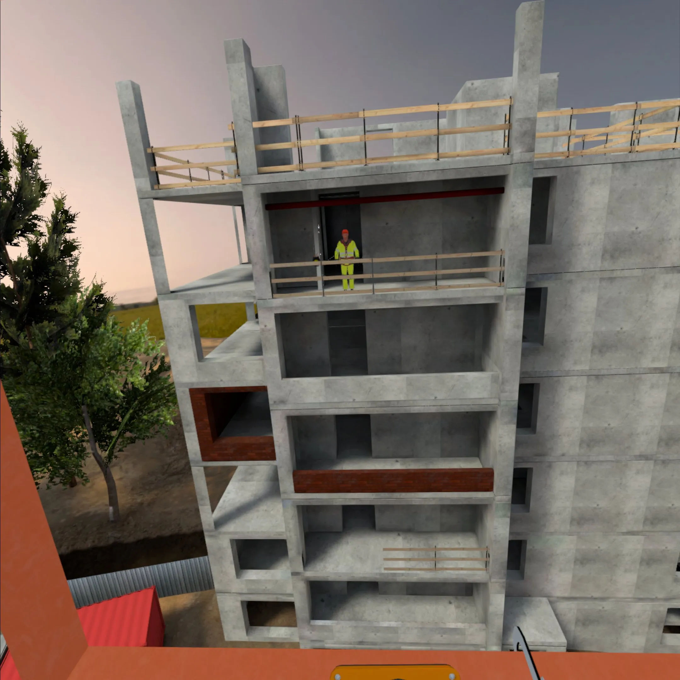 Work at height training in VR – safety procedures and risk assessment.